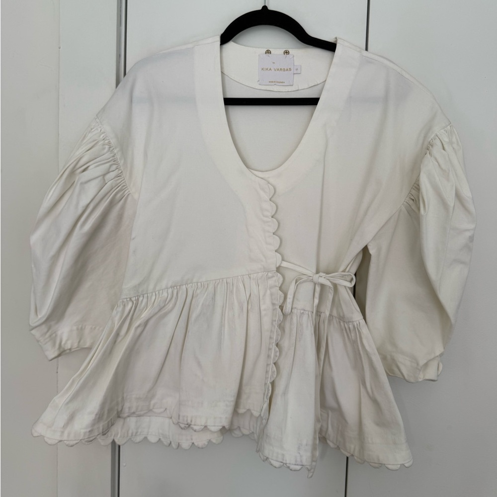 KIKA VARGAS Shona Top in White Cotton (ORIGINAL version, not Target version)